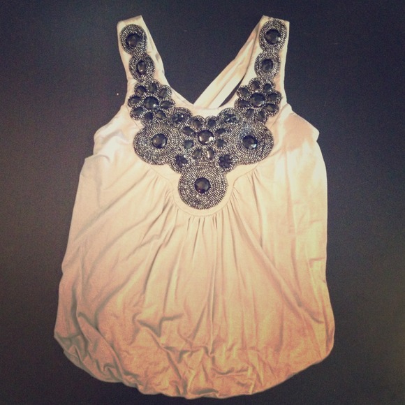 Bebe jeweled neckline top