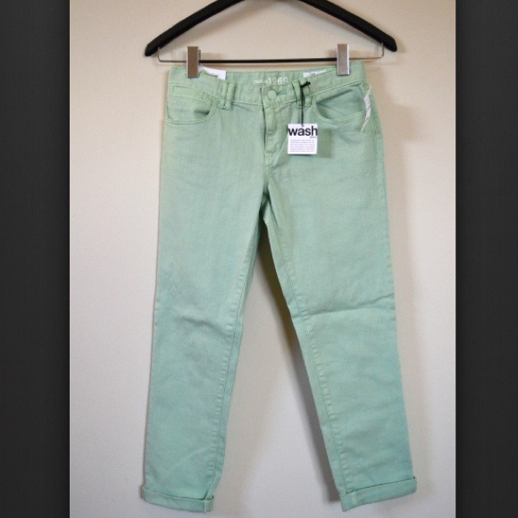 GAP girls mint colored skinny jeans (size: 14) - Picture 2 of 4
