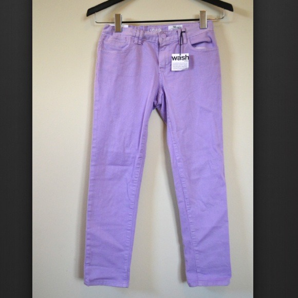 SOLD! GAP Girls Lavender colored skinny jeans - Picture 2 of 4