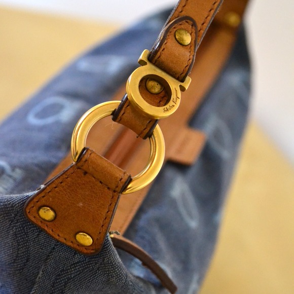 SOLD!! Salvatore Ferragamo denim pochette - Picture 3 of 4