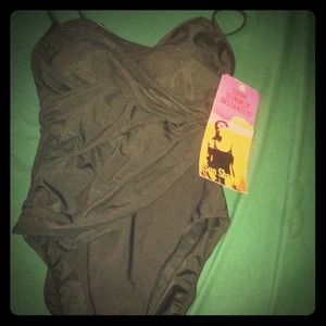 RESERVED* Black one piece sun shaper bathing suit.