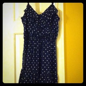 Navy blue polka dot dress