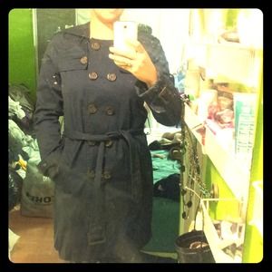 Blue trench coat