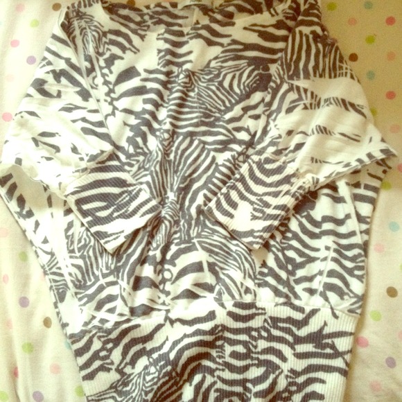Cute zebra animal print batwing top