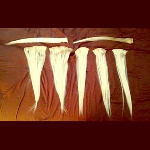 blonde synthetic hair extensions!