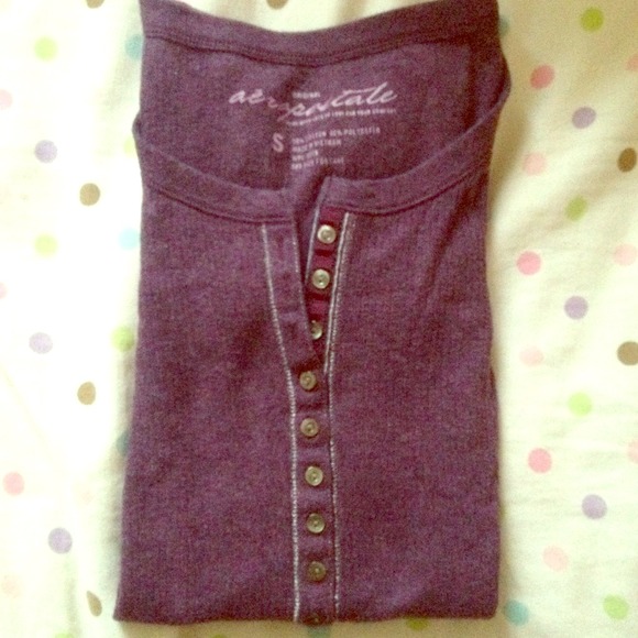 Deep Purple Aeropostale silver stitched longsleeve