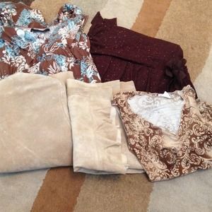BCBG dress, brown dress & skirt set