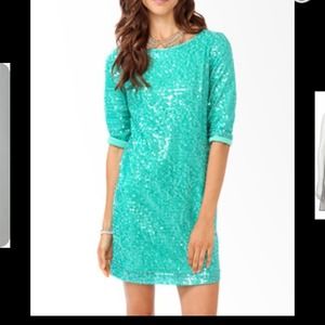 F21 small jade sequin dress-worn once!