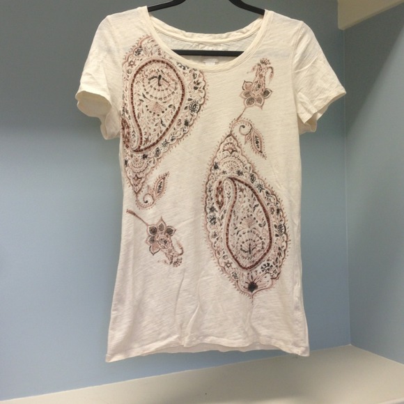 Lucky brand beaded and patterned shirt