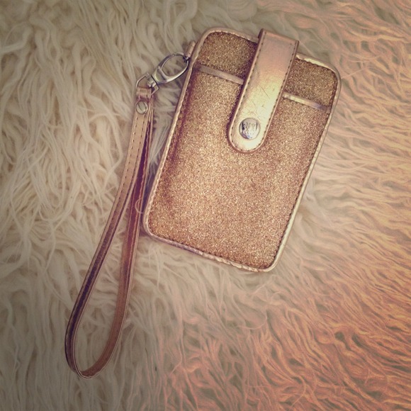 New York & Co Clutches & Wallets - SALE❗✨Gold glitter phone & ID case✨