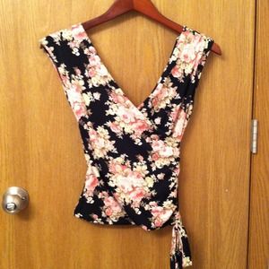 Floral wrap top