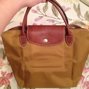 Authentic Longchamp Le Pliage Small Tote Camel