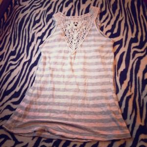 A white and gray shirt