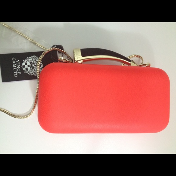 ** SOLD**Vince Camuto Horn Clutch in Bright Coral!