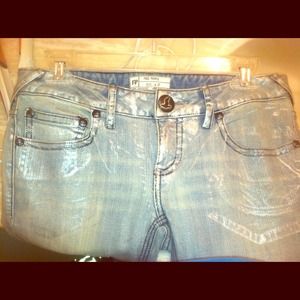 (FP) Free People silver coated Skinny Denim Jeans