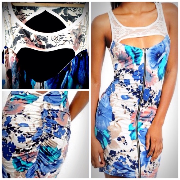 Floral Lace Body Hug Dress