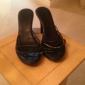 Bebe black wedges sz 39