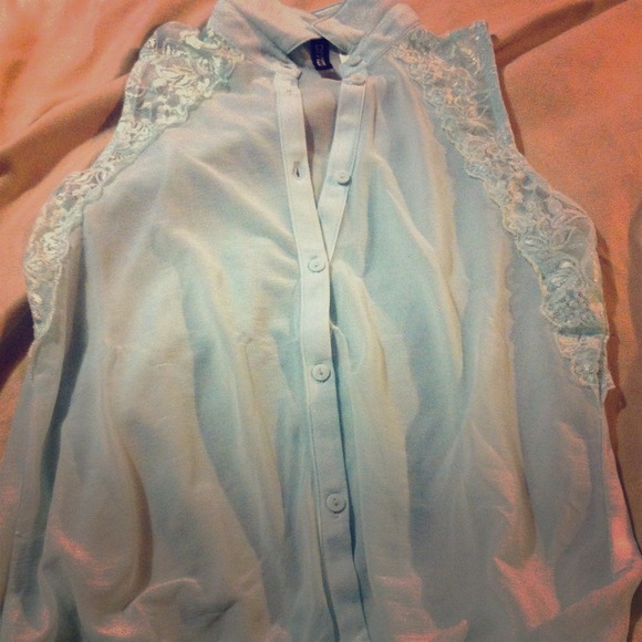 H&M baby blue blouse.