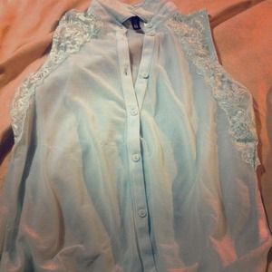 H&M baby blue blouse.