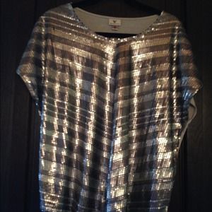 Silver and grey sequined shirt