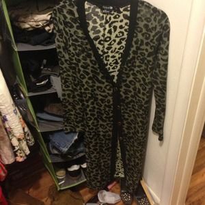 Calf length cardigan