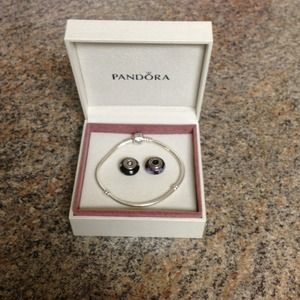 Brand new Pandora bracelet with 2 charms