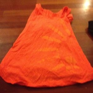 Orange shirt with a hood