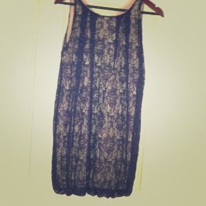 Navy blue lace bubble dress