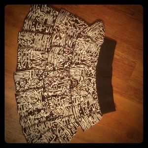 Black and white mini skirt