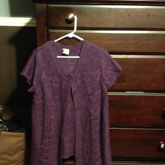 Plum color over sweater