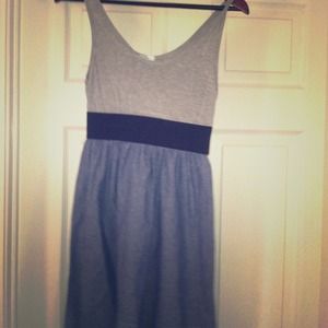 Elastic waist denim and grey summer dress!