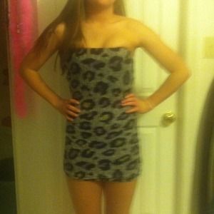 Cheetah tube top part dress