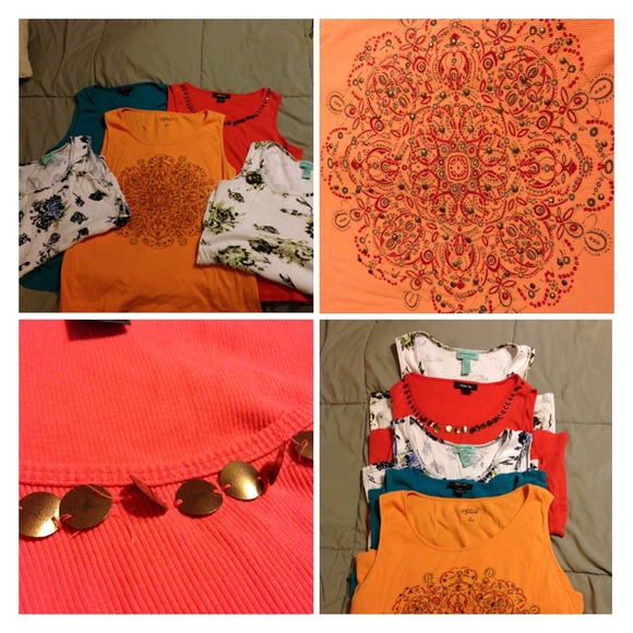 Bundle of 5 tanks Style & Co & Silverware sz XL