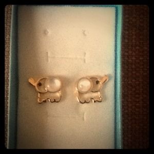 New opal elephant stud earrings