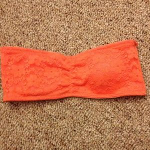 Orange lace bandeau  NWOT