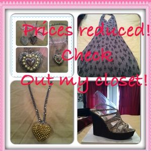 Shoes, dresses, jewelry, handbags