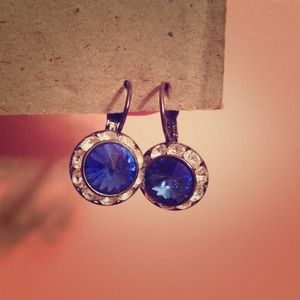 Blue gem earrings