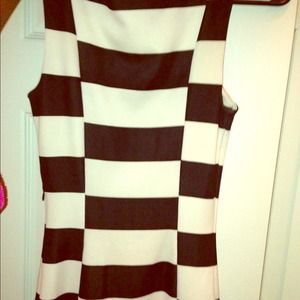 B&W stripe fitted dress
