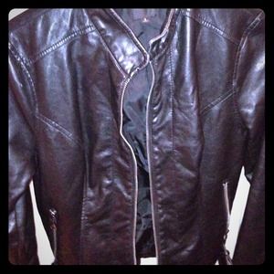 Faux Leather biker jacket with belt