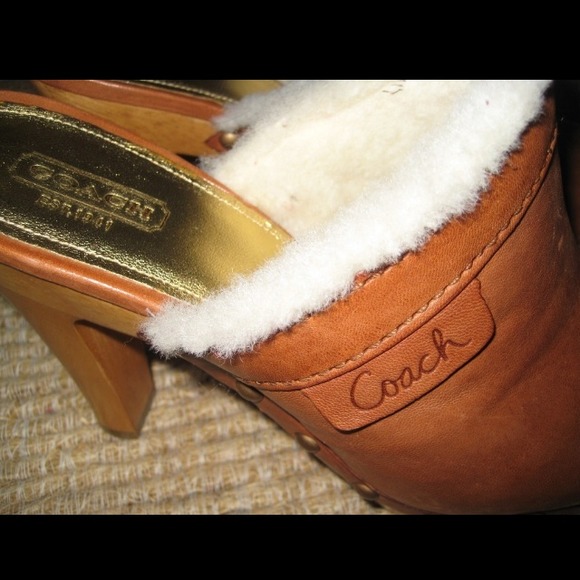 ❌❌SOLD!❌❌Coach Georgia leather & Shearling Clogs - Picture 3 of 4