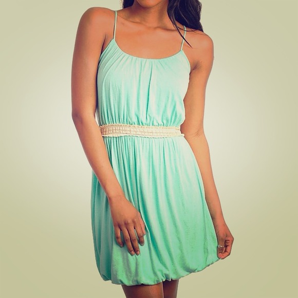 Dresses & Skirts - JUST IN!! EMERALD EMBROIDERED WAIST BUBBLE DRES
