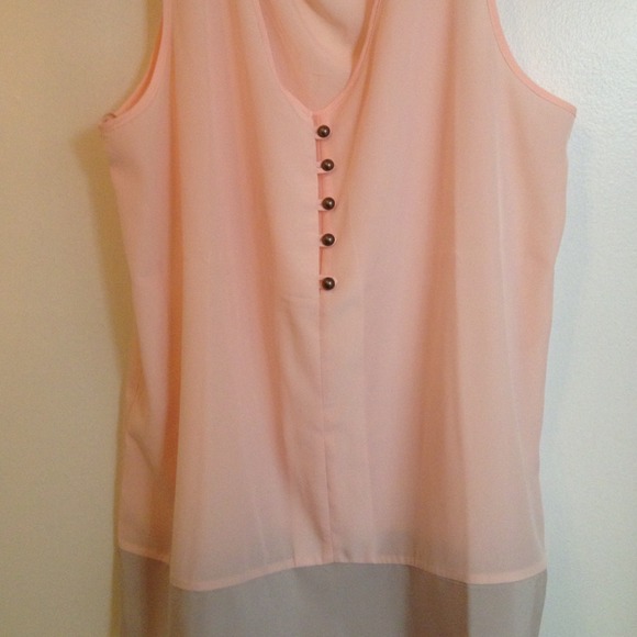NWT Super cute pink and tan silk top, S