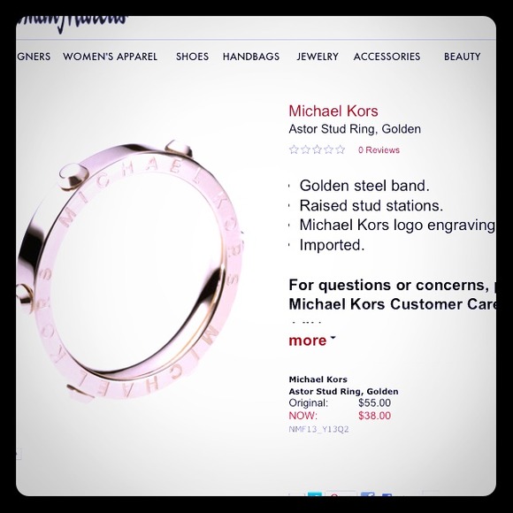 Silver color steel Michael Kors ring size 6