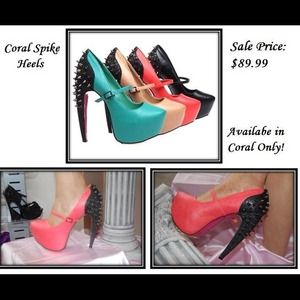 Sexy Spiked Coral Heels