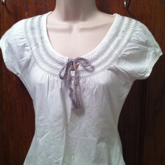 White cotton peasant top