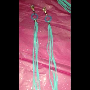 TERRAH fringe Swarovski heart stud earrings