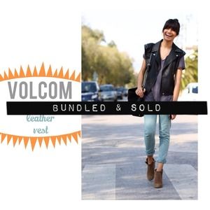 🚩sold: volcom ٭ studded leather vest