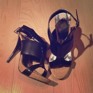 JOEY O Black/Cork Platform Sandals