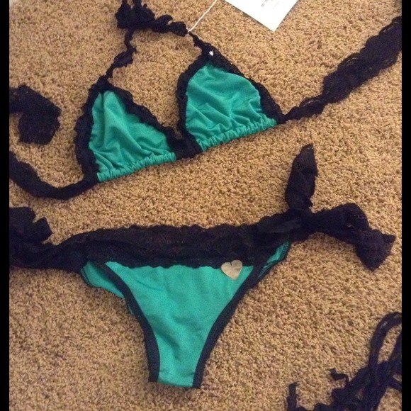 ⭐Brand New⭐Water Candy Bikini-Black Lace Ties