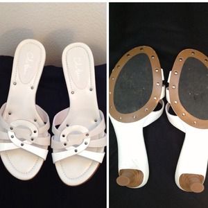 🔴SOLD🔴COLE HAAN White Leather Ronda Slide sz 6